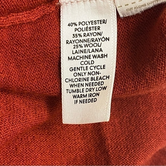 LOFT Amber Orange Open Front Cardigan Sweater - Picture 6 of 6